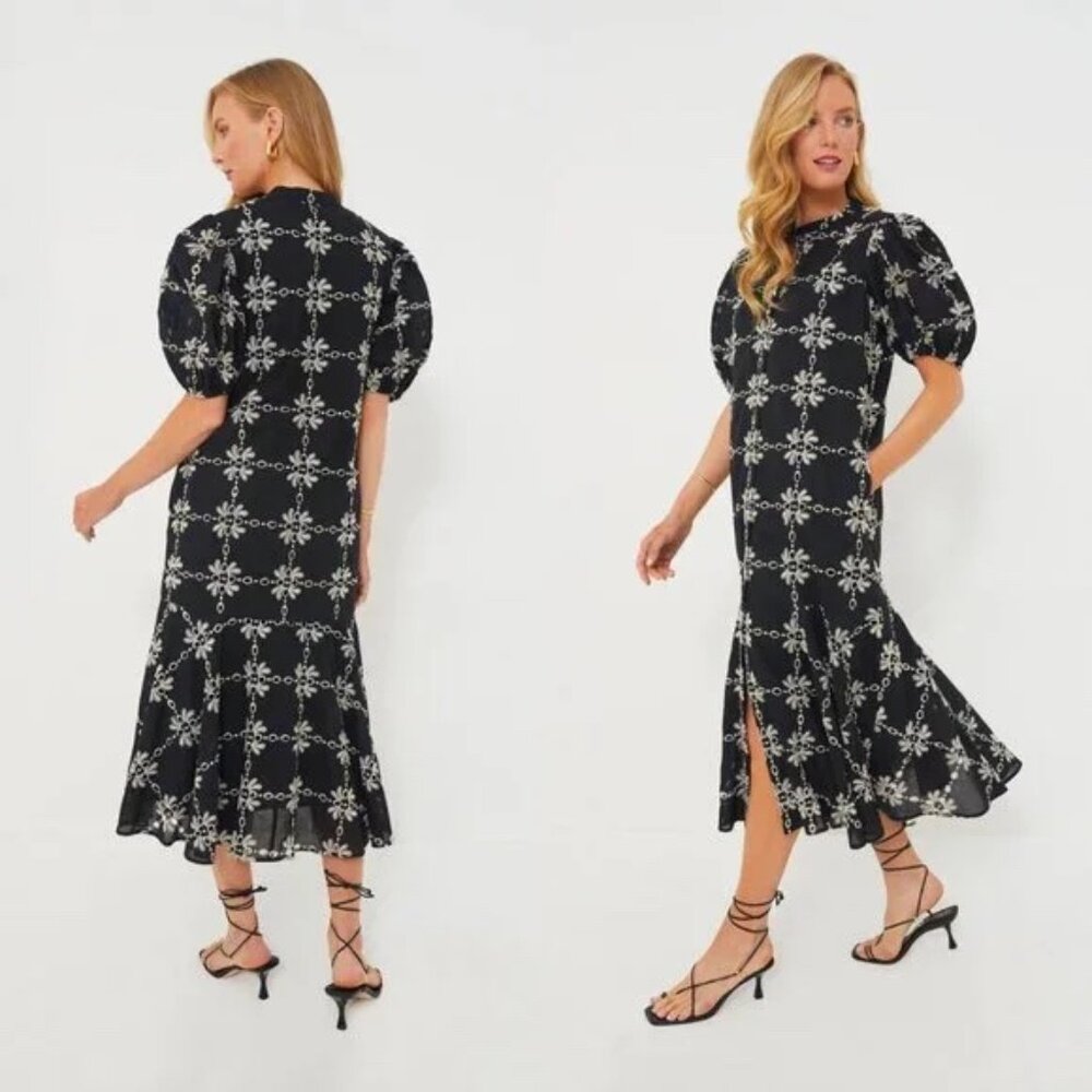 Tuckernuck Black Eyelet Lewis Dress Midi Small - Picture 3 of 7